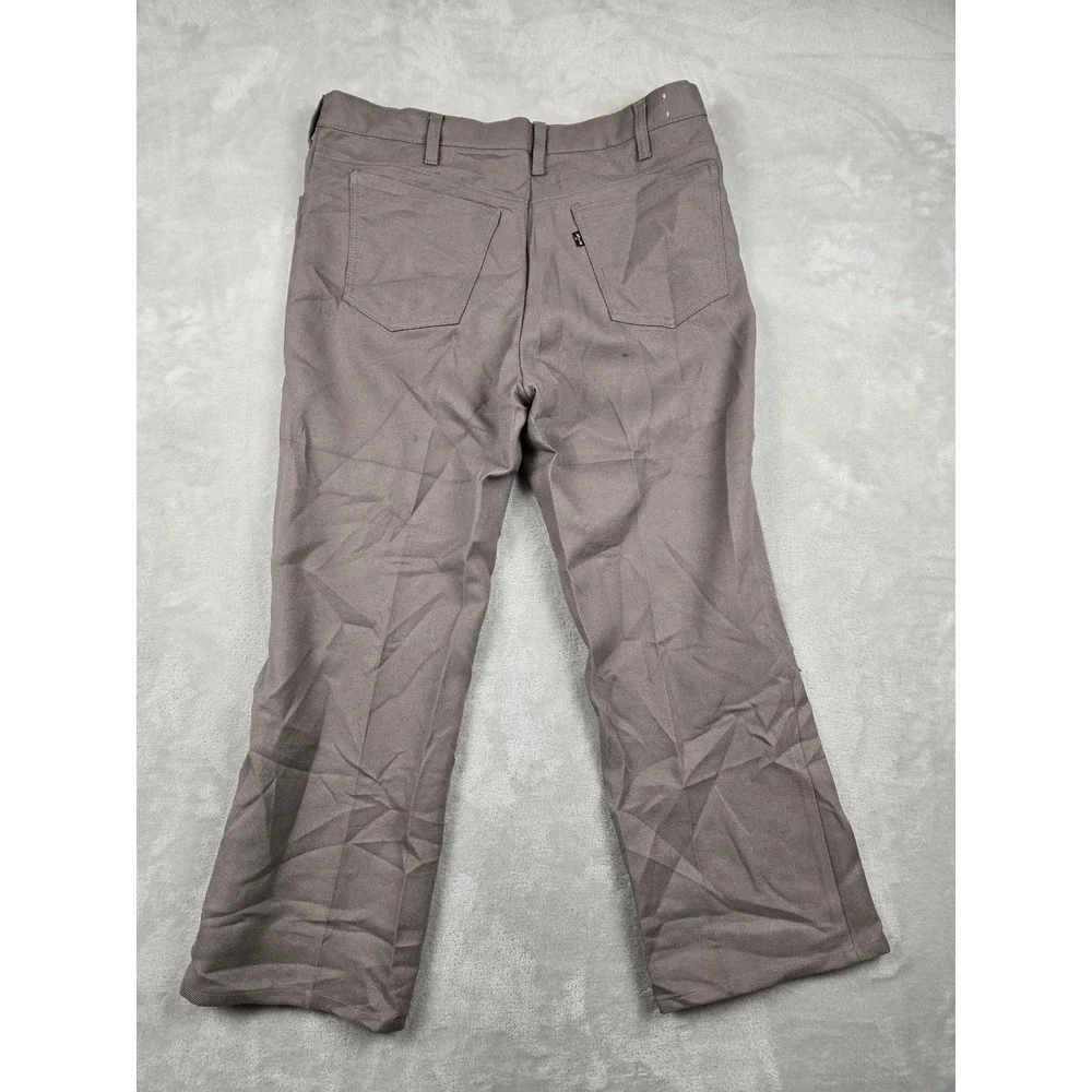 Vintage Levi Strauss Slacks Mens 35x27 Brown Talon 42‎ Zipper Trousers 70s